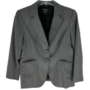 Jones Wear Women's Gray Stretch‎ Blazer Wool Silk Suit Jacket Size 14 Workwear